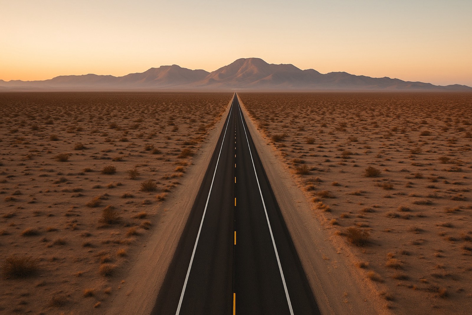 Highway corridor crossing open Arizona desert